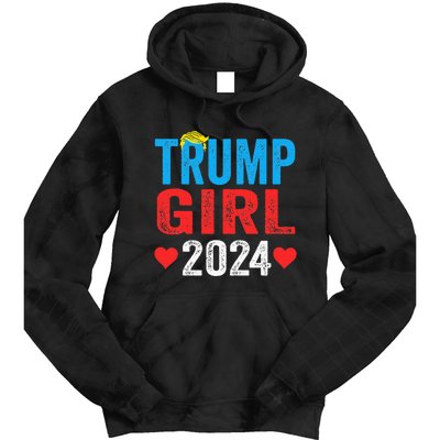 Trump Girl 2024 S Cute Trump Flag Tie Dye Hoodie