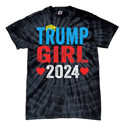 Trump Girl 2024 S Cute Trump Flag Tie-Dye T-Shirt