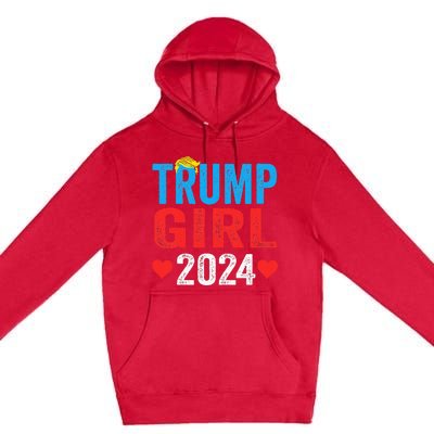 Trump Girl 2024 S Cute Trump Flag Premium Pullover Hoodie