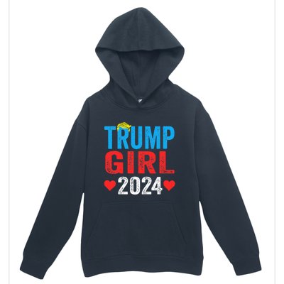 Trump Girl 2024 S Cute Trump Flag Urban Pullover Hoodie