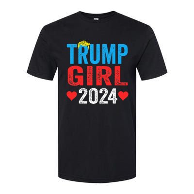 Trump Girl 2024 S Cute Trump Flag Softstyle CVC T-Shirt