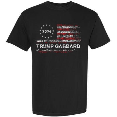 Trump Gabbard 2024 Us Flag Trump 24 Conservative Election Garment-Dyed Heavyweight T-Shirt