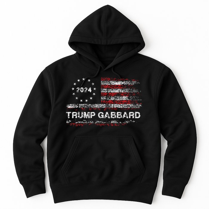 Trump Gabbard 2024 Us Flag Trump 24 Conservative Election Hoodie