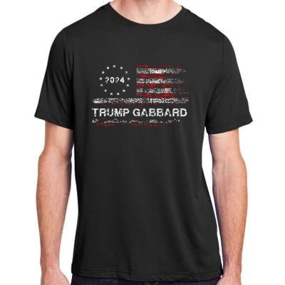 Trump Gabbard 2024 Us Flag Trump 24 Conservative Election Adult ChromaSoft Performance T-Shirt