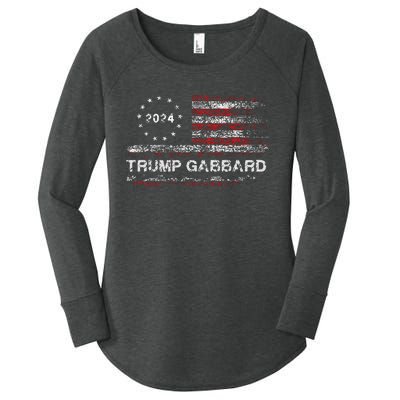 Trump Gabbard 2024 Us Flag Trump 24 Conservative Election Women's Perfect Tri Tunic Long Sleeve Shirt