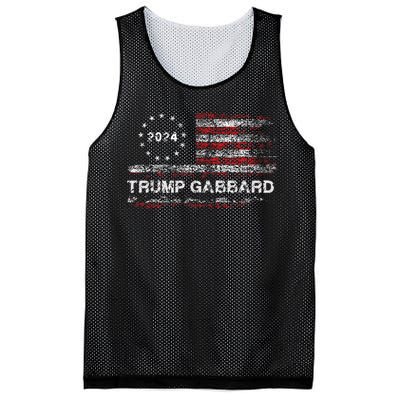 Trump Gabbard 2024 Us Flag Trump 24 Conservative Election Mesh Reversible Basketball Jersey Tank