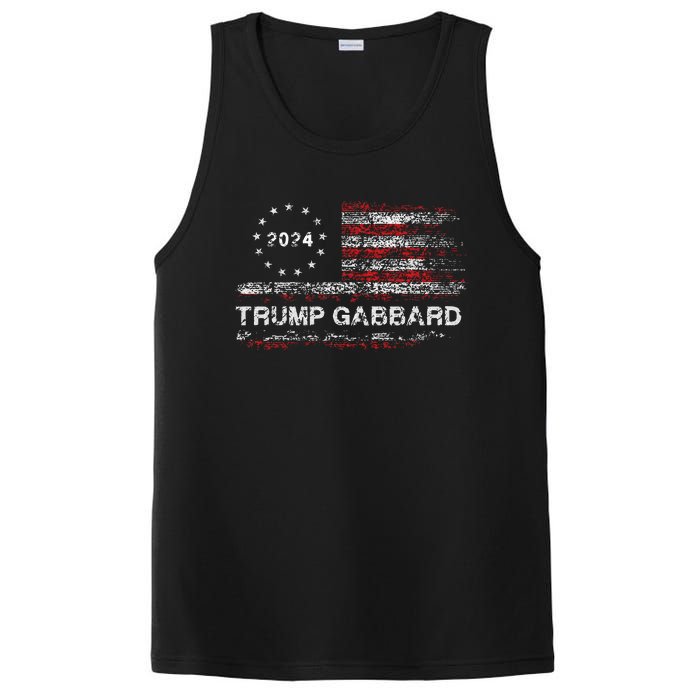 Trump Gabbard 2024 Us Flag Trump 24 Conservative Election PosiCharge Competitor Tank