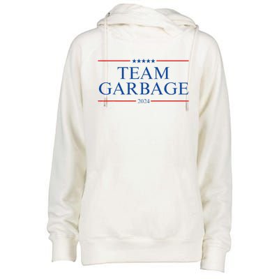 Team Garbage 2024 Gift Funny Womens Funnel Neck Pullover Hood