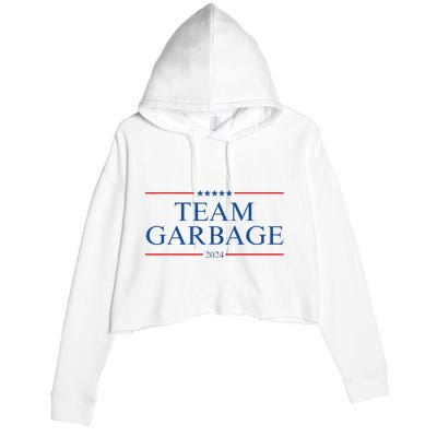 Team Garbage 2024 Gift Funny Crop Fleece Hoodie