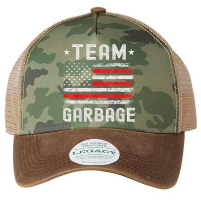 Team Garbage 2024 American Flag Legacy Tie Dye Trucker Hat