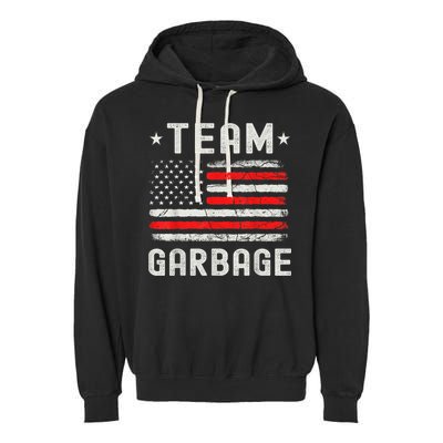 Team Garbage 2024 American Flag Garment-Dyed Fleece Hoodie