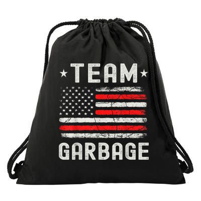 Team Garbage 2024 American Flag Drawstring Bag