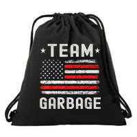Team Garbage 2024 American Flag Drawstring Bag