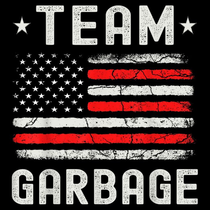 Team Garbage 2024 American Flag Drawstring Bag