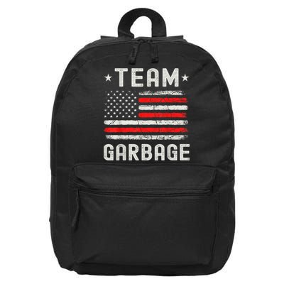 Team Garbage 2024 American Flag 16 in Basic Backpack
