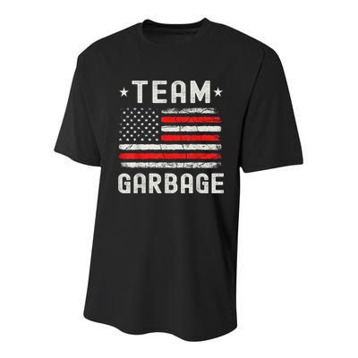 Team Garbage 2024 American Flag Youth Performance Sprint T-Shirt