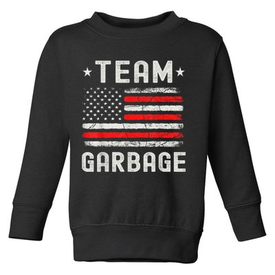 Team Garbage 2024 American Flag Toddler Sweatshirt