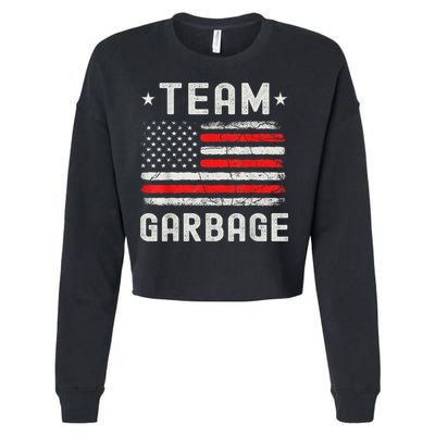 Team Garbage 2024 American Flag Cropped Pullover Crew