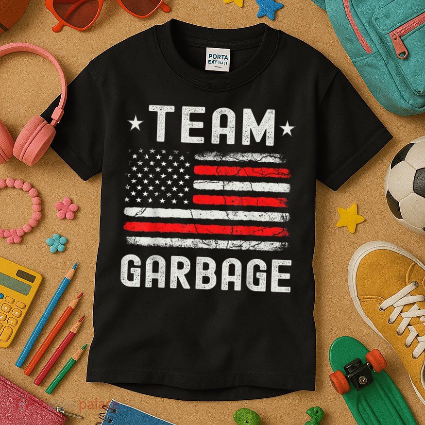 Team Garbage 2024 American Flag Kids T-Shirt