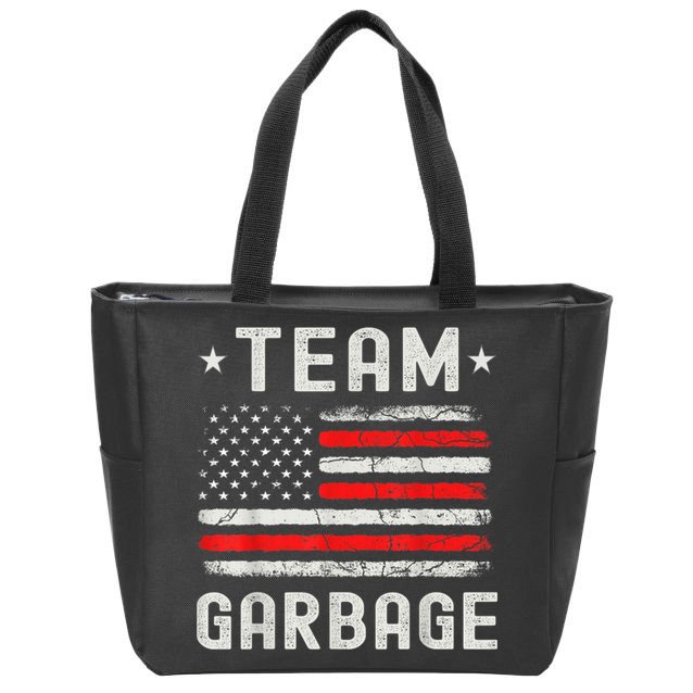 Team Garbage 2024 American Flag Zip Tote Bag