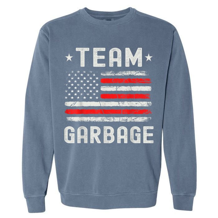 Team Garbage 2024 American Flag Garment-Dyed Sweatshirt