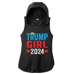 Trump Girl 2024 Shirts Cute Trump Flag Ladies PosiCharge Tri-Blend Wicking Draft Hoodie Tank