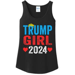 Trump Girl 2024 Shirts Cute Trump Flag Ladies Essential Tank