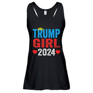 Trump Girl 2024 Shirts Cute Trump Flag Ladies Essential Flowy Tank