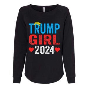 Trump Girl 2024 Shirts Cute Trump Flag Womens California Wash Sweatshirt