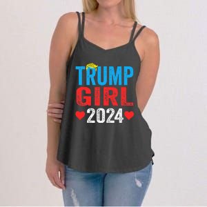 Trump Girl 2024 Shirts Cute Trump Flag Women's Strappy Tank