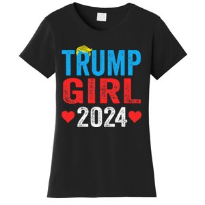 Trump Girl 2024 Shirts Cute Trump Flag Women's T-Shirt