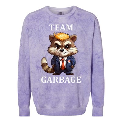 Team Garbage 2024 Racoon Donald Trump Maga Colorblast Crewneck Sweatshirt