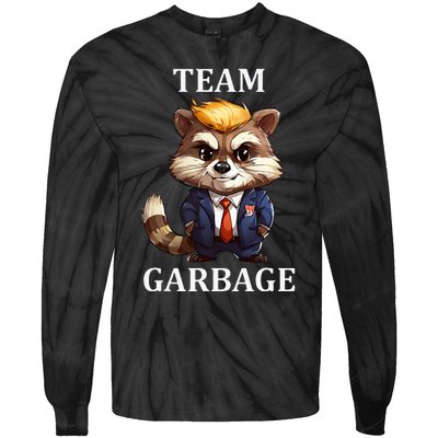 Team Garbage 2024 Racoon Donald Trump Maga Tie-Dye Long Sleeve Shirt