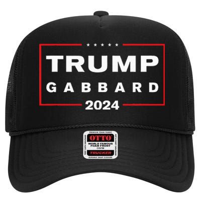 Trump Gabbard 2024 High Crown Mesh Back Trucker Hat