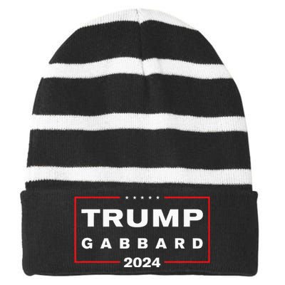 Trump Gabbard 2024 Striped Beanie with Solid Band