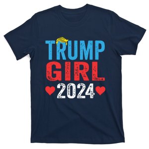 Trump Girl 2024 Shirts Cute Trump Flag Girls Kids T-Shirt