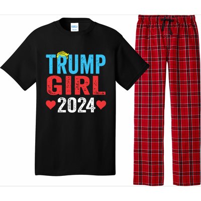 Trump Girl 2024 Shirts Cute Trump Flag Girls Kids Pajama Set