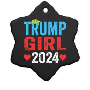 Trump Girl 2024 Shirts Cute Trump Flag Girls Kids Ceramic Star Ornament