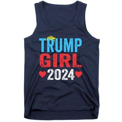 Trump Girl 2024 Shirts Cute Trump Flag Girls Kids Tank Top