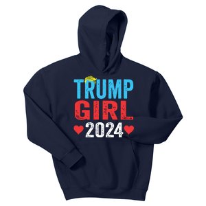 Trump Girl 2024 Shirts Cute Trump Flag Girls Kids Kids Hoodie