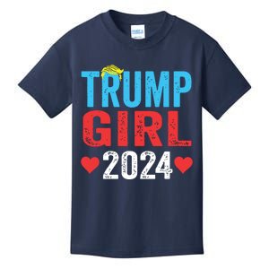 Trump Girl 2024 Shirts Cute Trump Flag Girls Kids Kids T-Shirt