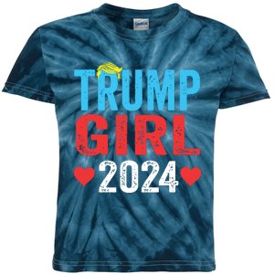 Trump Girl 2024 Shirts Cute Trump Flag Girls Kids Kids Tie-Dye T-Shirt