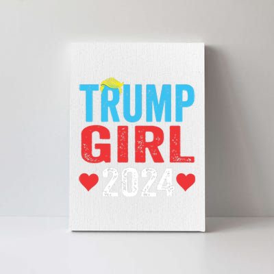 Trump Girl 2024 Shirts Cute Trump Flag Girls Kids Canvas