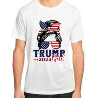 Trump Girl 2024 Messy Bun American Flag Trump 2024 Election Adult ChromaSoft Performance T-Shirt