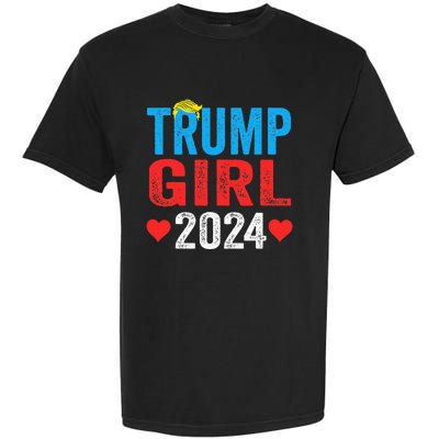 Trump Girl 2024 Cute Trump Flag Garment-Dyed Heavyweight T-Shirt