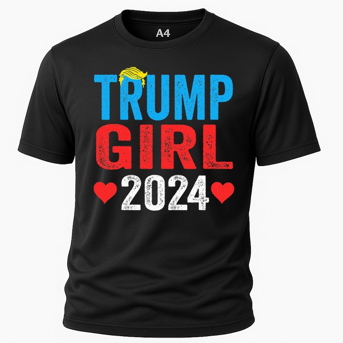 Trump Girl 2024 Cute Trump Flag Cooling Performance Crew T-Shirt