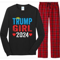 Trump Girl 2024 Cute Trump Flag Long Sleeve Pajama Set