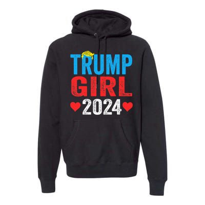 Trump Girl 2024 Cute Trump Flag Premium Hoodie