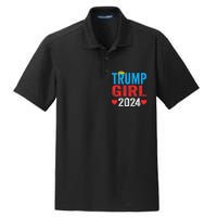 Trump Girl 2024 Cute Trump Flag Dry Zone Grid Polo