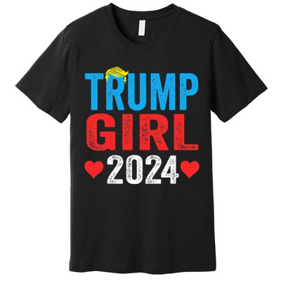 Trump Girl 2024 Cute Trump Flag Premium T-Shirt